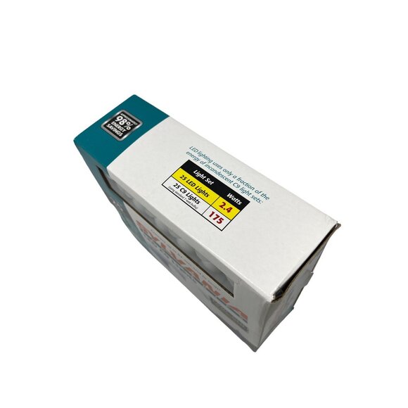 Sylvania Christmas Lights 25 Bulb LED White C9 Cool-Glo 50,000 hr 17 ft NEW - Picture 3 of 4